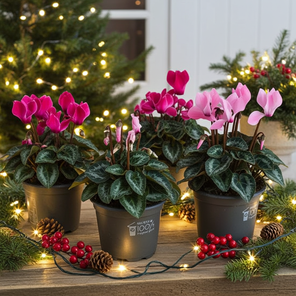 x3 Cyclamen Metis Mix Plants 10.5cm/9cm
