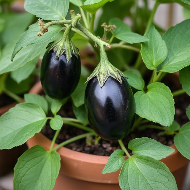 x3 Aubergine Patio Baby Vegetable Plant 10.5cm (GLASSHOUSE READY)