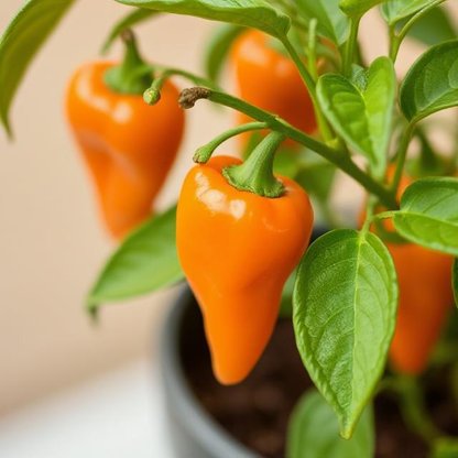 x3 Pepper Sweet Snack Orange Vegetable Plant 10.5cm (GLASSHOSE READY)