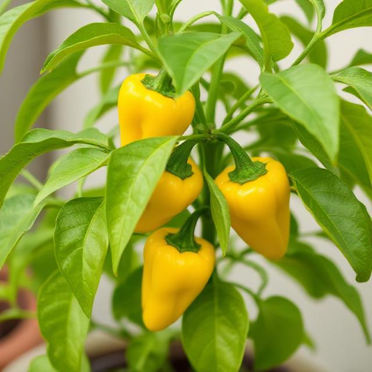 x3 Pepper Sweet Snack Yellow Vegetable Plant 10.5cm (GLASSHOUSE READY)