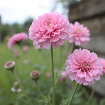 x2 Scabiosa Flutter Rose Pink 13cm/1 Litre