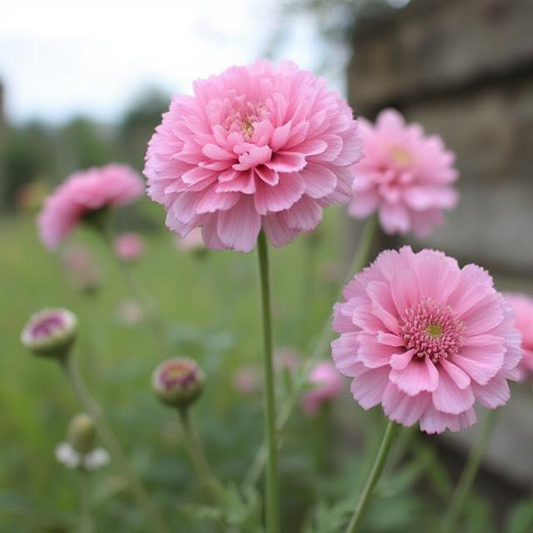 x2 Scabiosa Flutter Rose Pink 13cm/1 Litre